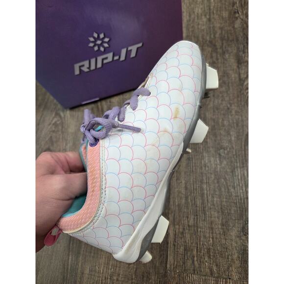 RIP-IT Girls' Play Ball Softball Cleat - Purple/Pink/White Size 13K with Box - Picture 7 of 8